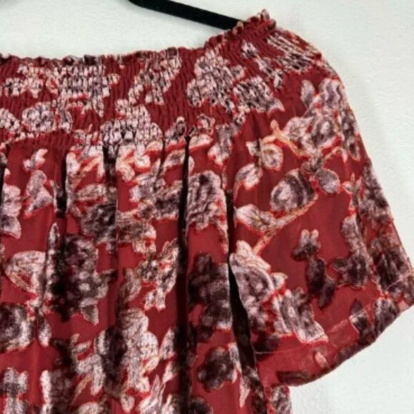 Anthropologie Seen Worn Kept Barrott Velvet Off The Shoulder Mini Dress Size 4 - Picture 2 of 6